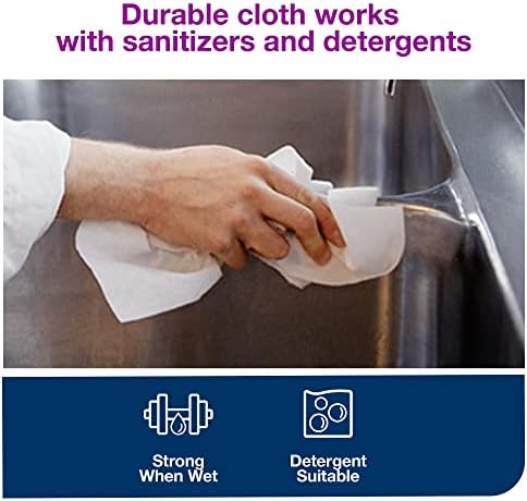Tork Foodservice Cleaning Towel Green/White Self Dispensing, 192185 | 1/4 Folded, 1 x 600 Towels