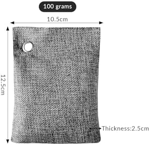 2 Bags Natural Air Purifying Bag | Bamboo Charcoal Odor Absorber for Home & Car | Closet Odor Eliminator, Small Room Deodorizer & Car Air Freshener | Charcoal Bags (100g gray3, Unscented)