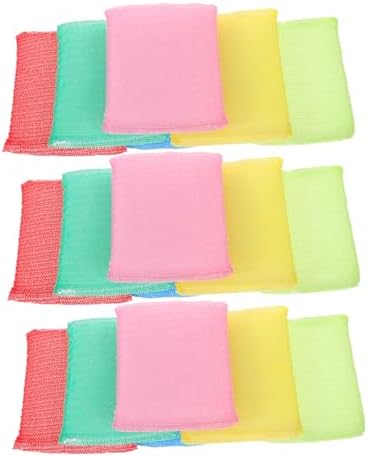 KICHOUSE 24pcs Non-Scratch Nylon Dish Scrubber Pads Heavy Duty Reusable Cleaning Sponges for Dishes Pots and Pans Odor Gentle Dishware Multi- Use