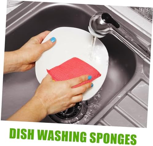 ULTECHNOVO 12pcs Non Scratch Scouring Pad Dish Sponges for Washing Dishes Soft Nylon Kitchen Cleaning Sponges with Superior Stain Removal Power Flexible and for Utensils and Hard Surfaces