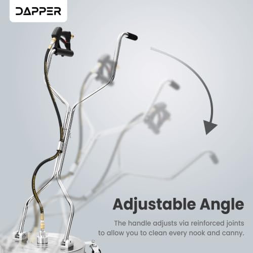 Dapper Supply 24 in. Pressure Washer Surface Cleaner in Stainless Steel w/Handles & Wheels, 4350 Max PSI, 3/8" Connector & 2 Adapters Ideal for Driveways, Sidewalks, Patios, Decks