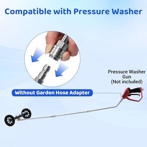 Tool Daily Undercarriage Cleaner for Power Washer and Garden Hose, 16 Inch | Dual-Function Undercarriage Pressure Washer Attachment, Water Broom with 3 Pieces Extension Wand, 4000 PSI