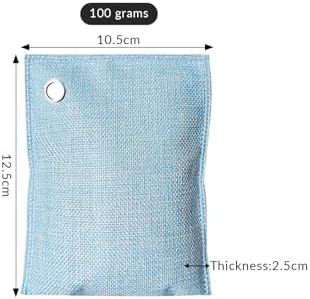 2 Bags Natural Air Purifying Bag | Bamboo Charcoal Odor Absorber for Home & Car | Closet Odor Eliminator, Small Room Deodorizer & Car Air Freshener | Charcoal Bags (100g light blue1, Unscented)