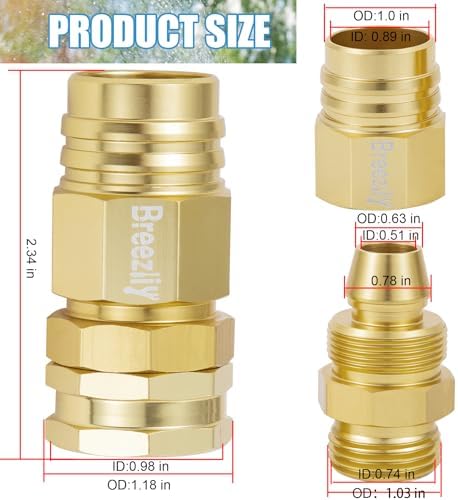 Metal 5/8" Garden Hose Connector Repair Fittings, Premium Aluminum-Alloy Male&Female End-Hose Mender, 5/8inch Water Hose End Coupler Replacement, 2 sets Garden Telescopic Hose end Adapter