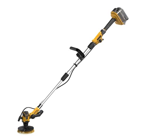 Cordless Electric Power Scrubber Compatible with DeWalt 20V Max Battery | (Tool Only)Water Fed Telescopic Cleaning Brush with Brushless Motor, IPX7 Waterproof 8-Angle Head, 45-59" Pole for Patio/Deck