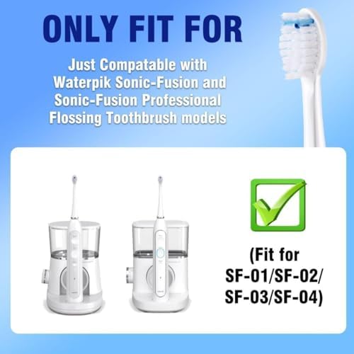 Replacement Heads for WaterPik Sonic Fusion 3Pack | Replacement Brush Heads Compatible with WaterPik Sonic Fusion 2.0 Flossing Toothbrush SF-01/SF-02/SF-03/SF-04 with Cover