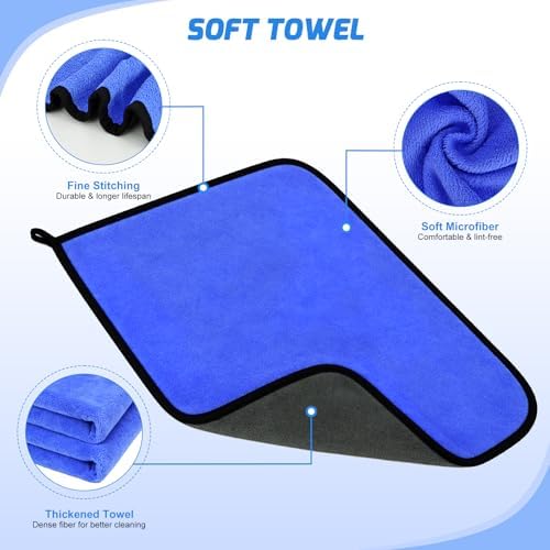 Nilight 15PCS Car Detailing Kit for Interior Exterior Car Care, Blue | auto cleaning Tools with storage bag, Car Care Clean Windshield Dashboard Seat Air Vents Wheels Tires, beginner friendly