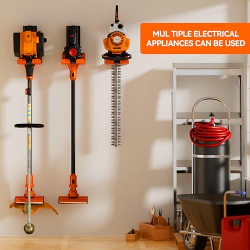 JNIHEEP Garage Organizer Trimmer Rack,Garden Power Tool Hanger,2Pack,Orange | Weedeater Rack, Heavy Duty Weed Whackers Holder Wall Mounted for Grass Trimmer, Hedge Trimmer, Garage Trimmer, Garden Tools