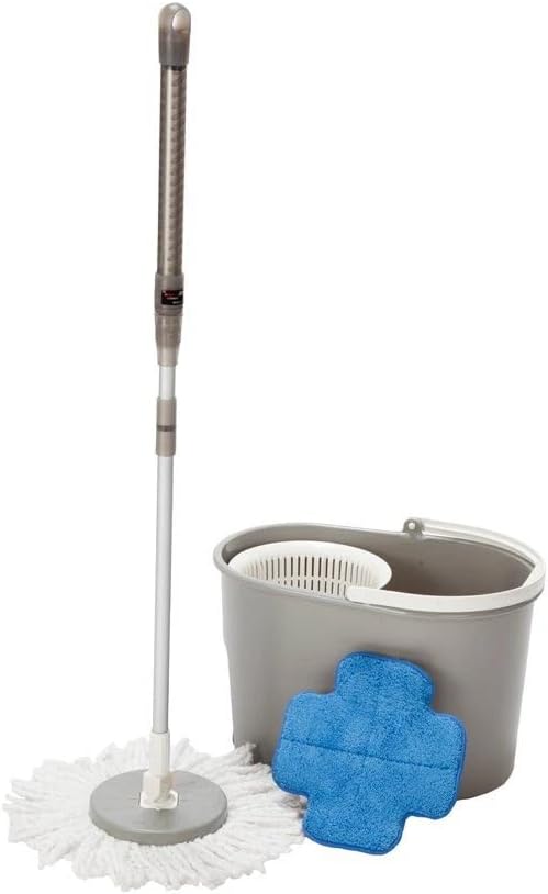 Dawai Felicity Tornado Spin Mop & Bucket System with Wringer – 360° Microfiber Floor Cleaning Mop, Hands-Free Spin Dry, Reusable Washable Mop Heads for Hardwood, Tile, Laminate & All Hard Floors