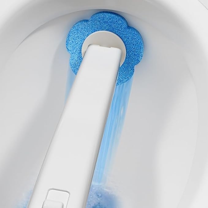 Disposable Toilet Brush with Holder, Wall Mounted Hygienic Cleaner | Auto Open Lid, Preloaded Cleaning Liquid, Sponge Brush Heads, Dust-Proof Storage, Touch-Free Access