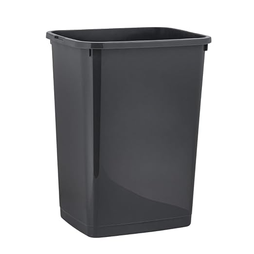 Superio Large Kitchen Trash Can 13 Gallon, 52 Qt Waste Bin for Kitchen, Garage, Indoor and Outdoor Trash Can, Dark Grey