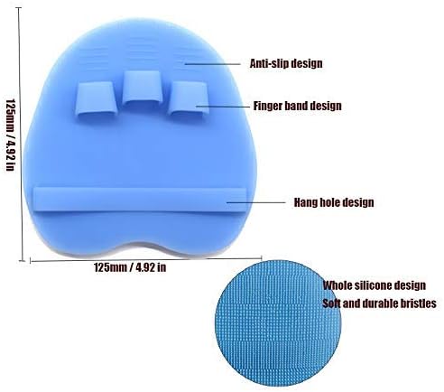 1 Pack Soft Silicone Shower Brush,Bath Exfoliating Skin Massage Scrubber | Body & Face & Short Hair Wash, Dry Skin Brushing Glove Loofah, Fit for Sensitive and All Kinds of Skin (Purple)