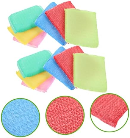 INOOMP 12pcs Non Scratch Dish Scrub Sponges for Kitchen Soft Flexible Nylon and Sponge Cleaning Pads Scratch Design for Washing Dishes and Hard Surfaces for Daily Use