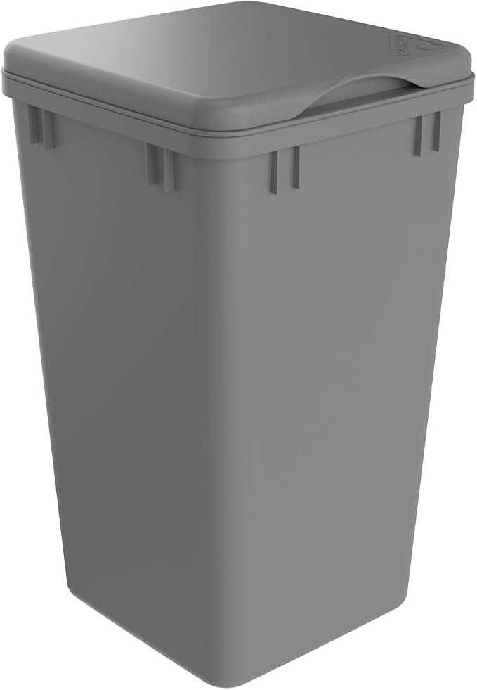 Rev-A-Shelf 27 Qt Under Sink Garbage Can Lid for Base Kitchen and Bathroom Cabinet, Replacement Plastic Trash Bin Lid Only, Grey, RV-1024-LID-14-1