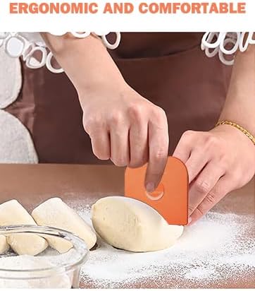 Pan Scraper, 10 Pcs Pot & Dish Scraper Plastic, Sturdy Scraper Kitchen Tool, Orange | Pot Scraper Non Scratch for Cast Iron, Pot and Pan Cleaning, Food Scraper for Dishes, Home & Apartment Essentials, Orange