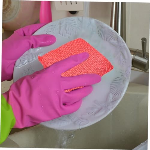 12pcs Non Scratch Kitchen Scrub Sponges with Powerful Cleaning Soft Flexible Nylon Material Small Pads for Dishes and Hard Surfaces Safe and Cleaning Scrubber