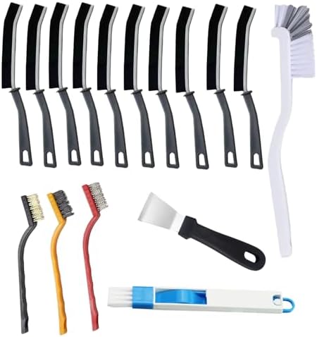 16 Pcs Crevice Cleaning Brush Set Multifunctional Hard Bristle Gap Cleaning Supplies Tool for Kitchen Window Track Grout Shower Cup Sink Corner Toilet Bathroom Cleaning Brushes Small Spaces
