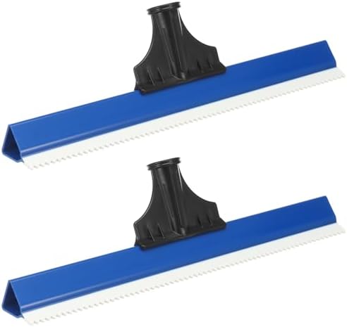 2 Pack 16 Inch Epoxy Floor Squeegee, Notched Squeegee for Self Leveling Cement Urethane Epoxy Floor Tool for Professional Project Home Work (Blue, 2)