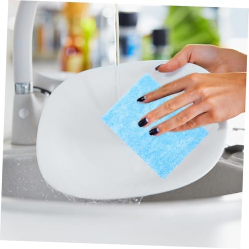Cabilock 30pcs Non Scratch Blue Scouring Pads Reusable Kitchen Cleaning Sponges for Dishes Pots and Pans Absorbent Dishwashing Scrubbers for Spotless Kitchen Surfaces