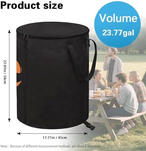 Grin of Terror Camping Garbage Can Collapsible Portable Party Trash Cans for Parties, Yard Waste, or Laundry - Camping Accessories