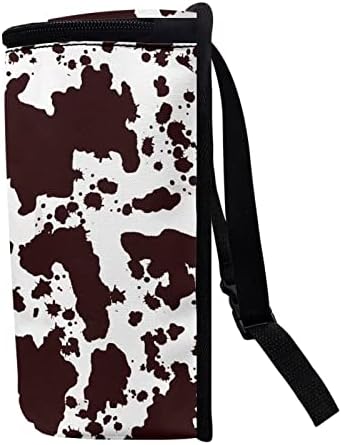 Brown Cow Print Trash Can for Car Portable Garbage Bag with Lid and Zipper Interior Auto Accessories Portable Trash Bin Hanging Backseat Cute Cowhide Multipurpose Multipurpose Trash Bags