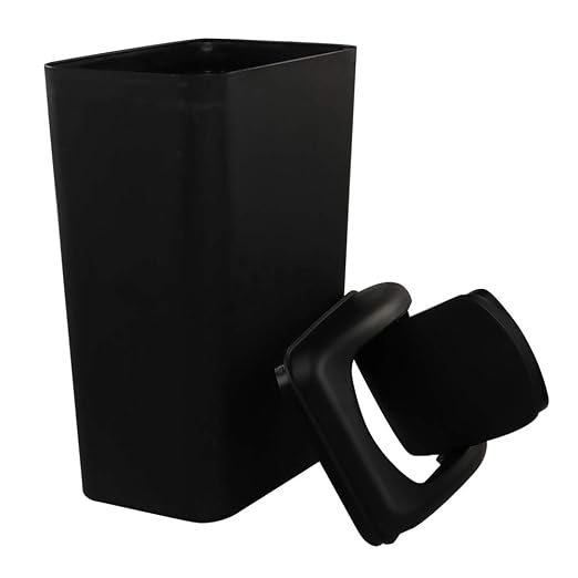 Ramddy 3.5 Gallon Plastic Slim Trash Can, 14 L Small Commercial Garbage Bin | Black, Modern Wastebasket