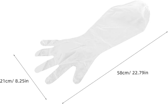 15 Pairs Waterproof Long Sleeve Cleaning Gloves for Household Duties Elbow Length Cpe Gloves with Tight Cuff and Thick Waterproof Coating Reusable for Gardening and Pet Care