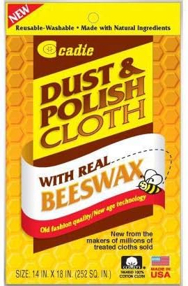Cadie Reusable Dust and Polishing Cloth - Beeswax Furniture Wipes for Cleaning or Wiping Dirt Surfaces at Home and Office - Great Cleaner for Wood, Tiles, Blinds and Ceilings Fan | 4 Pack
