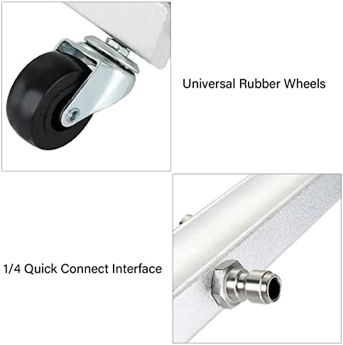Sanpyl Pressure Washer Water Broom, 4000psi 65cm 7 Holes, 1/4 Quick Connector Undercarriage Cleaner, High Pressure Broom for Driveway Patio Car