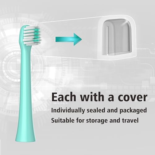 Floss-Like Brush Heads Fit Colgate Electric Toothbrush,Green,8Pcs | for Hum 360 and Total Handles,Soft,Ultrathin Bristles,End-rounded DuPont Bristles,Individually Sealed and Packaged