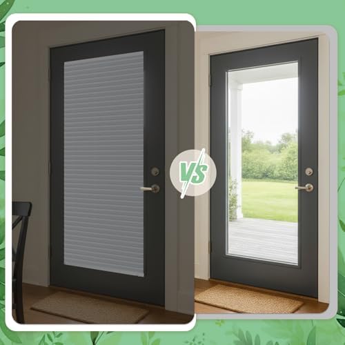 Leinuosen 2 Pcs 35''w x 83'' French Door Paper Shade Magnetic Temporary Blinds No Tools Privacy Paper Shade Blackout Blinds for Window Sliding Door Light Filtering