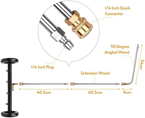 YUYTE 16 Inch 2-in-1 Undercarriage Pressure Washer Surface Cleaner Attachment, Water Broom for Car Chassis and Driveway Ground Cleaning