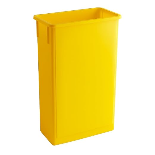 23 Gallon Slim Recycle Bin – Space-Saving Rectangular Recycling Container with Handles, Durable Plastic, Stackable Design for Office, School, Restaurant & Home Use (Yellow)