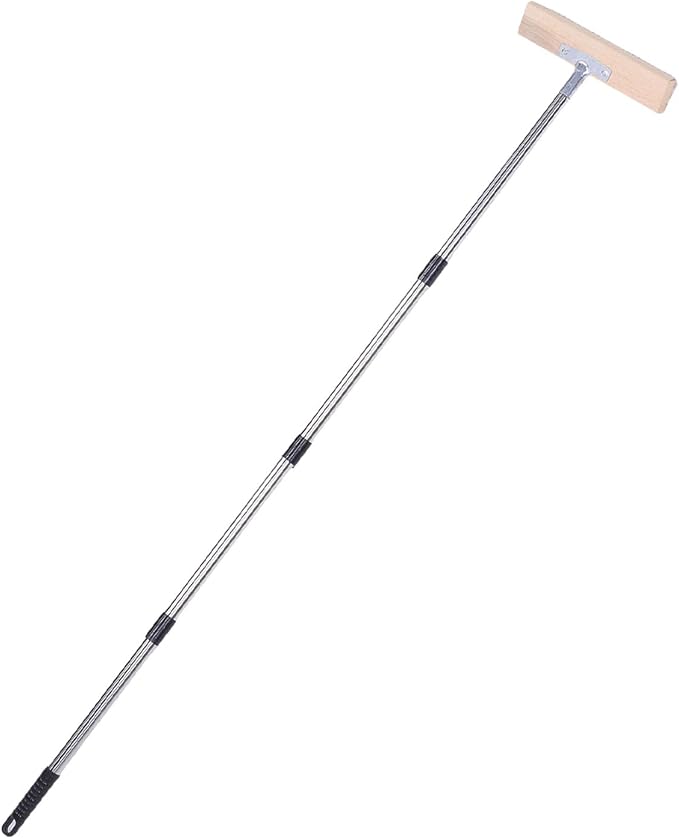Zerodis Brushes Scrub Brush Outdoor Tool Deck Brush with 48.8 Inch Adjustable Handle Moss Grime Remover for Patio Concrete Garage Floors Stainless Steel Wire Stainless (30cm / 11.8in)