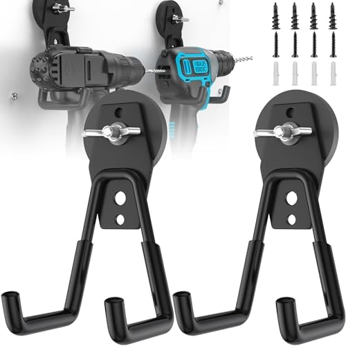 Large Strong Magnetic Hooks Heavy Duty Garage Big Magnet Hooks Extra Strength Magnetic Utility Storage Hook Hanger with Anti Slip Coating for Garden Indoor Outdoor Hanging Tools Black 2 Pack