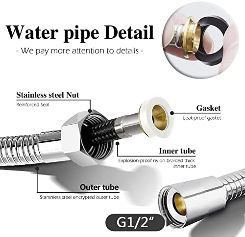 Sink Sprayer Hose Attachment for Faucet, Faucet Head Replacement with 5 Adapters, 59" Hose and Holder - for Feminine Hygiene, Baby Diaper Cleaning & Pet Bathing