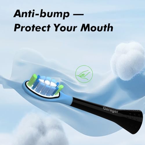 Replacement Toothbrush Heads for Philips Sonicare Toothbrush, 12 Pack Black | Tooth Brush Heads for C3 G3 W3 C2 G2 and More Click-on Handles