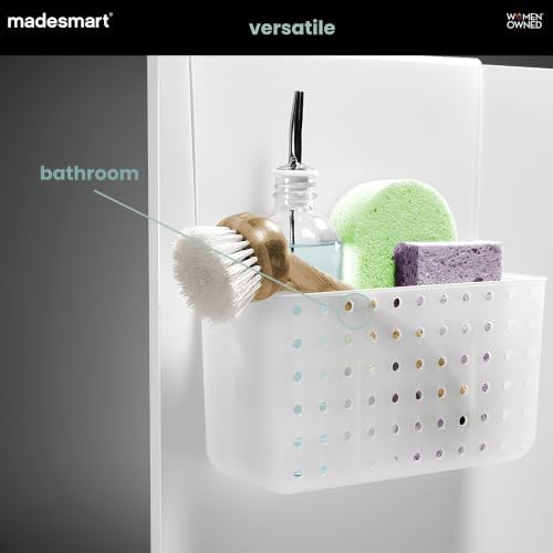 madesmart Over Door Cabinet Organizer, Frost | open bin, space saving, cleaners pantry items, under sink supplies, woman owned