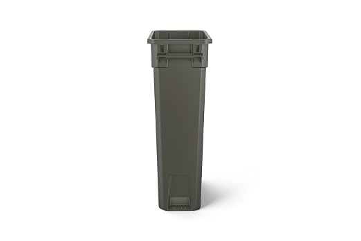 Suncast 23 Gal, Commercial Narrow Trash Can with Handles, Gray, Made in USA