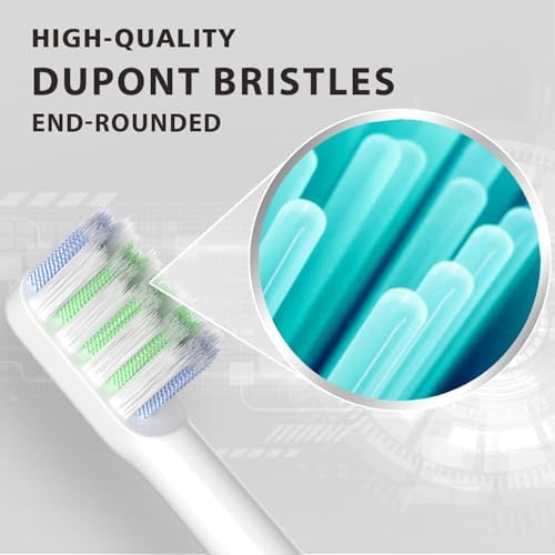 Replacement Heads Fit Colgate Hum Electric Toothbrush,White 8Pcs | Also for 360 and Total,Soft,Ultrathin Bristles,Floss-like Clean,End-rounded DuPont Bristles,Individually Sealed and Packaged