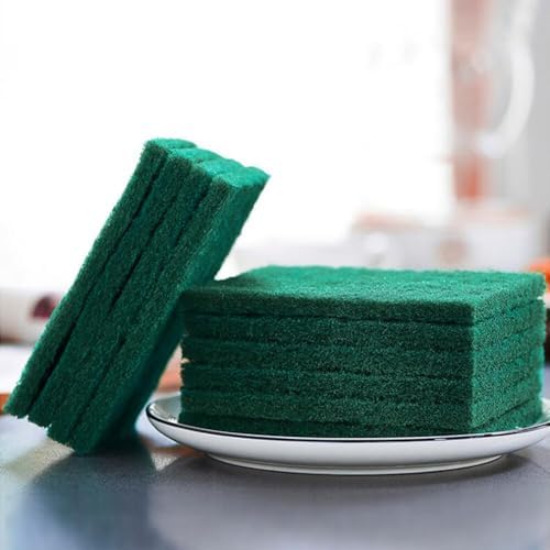 50Pcs Heavy Duty Scour Pads, Non-Scratch Scour Pads, Reusable Household | Scrub Pads for Dishes, Kitchen Scrubbers & Metal Grills, Dish Scrubber Scouring Pads