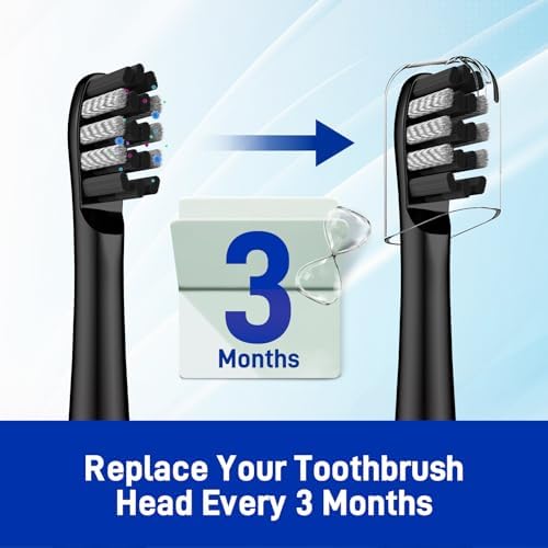 Replacement Toothbrush Heads Compatible with Colgate 360 Power Charoal Battery Toothbrush, Black, 10 Pack