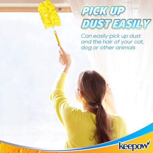 KEEPOW 20 Pcs Refills Compatible with Swiffer Duster, 360 Heavy Duty Fleece | Reusable 360 Degree Microfiber Fleece Duster Refills for Home, Office & Car Cleaning, Compatible with Swiffer Duster, 20 Pack