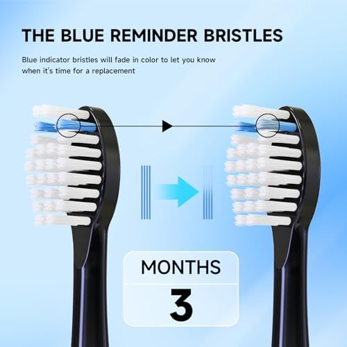 Replacement Heads for WaterPik Sonic Fusion 3Pack | Replacement Brush Heads for WaterPik Sonic Fusion 2.0 Flossing Toothbrush SF-01/SF-02/SF-03/SF-04 with Cover,Black