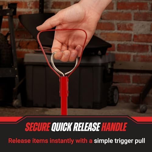 Stalwart Magnetic Pickup Tool with 27.5-Inch Reach | Large Magnet with 25lb Pull and Quick Release Handle - Garage, Work Zone, or Workshop Floor Sweeper