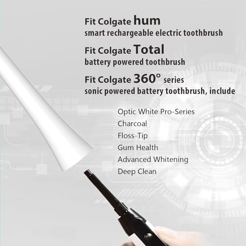 Replacement Heads Fit Colgate Hum Electric Toothbrush,White 8Pcs | Also for 360 and Total,Soft,Ultrathin Bristles,Floss-like Clean,End-rounded DuPont Bristles,Individually Sealed and Packaged