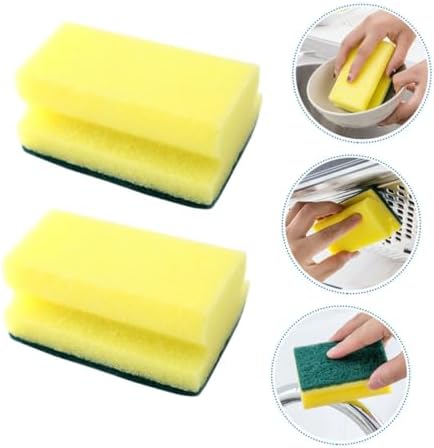 Ipetboom 10pcs Non Scratch Sponge Scrub Pads Kitchen Cleaning Sponges for Dishwashing Scratch Resistant Pot Scrubbers Multifunctional Bulk for Utensils and Surfaces