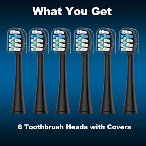 6 Pack Toothbrush Replacement Heads Compatible with WaterPik Sonic Fusion 2.0, FitMount Flossing Brush Head Fit for Water-Pic SF-01 SF-02 and 2.0 SF-03 SF-04