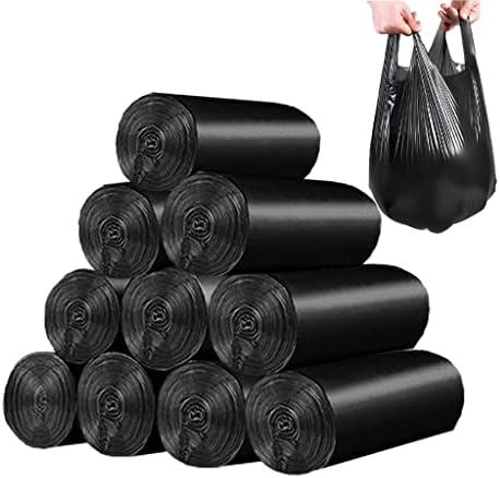 Small Black 4 Gallon Trash Bag,Handle,200 Counts Small Garbage Bags | Thicken Value, For Bathroom Bedroom Office Kitchen