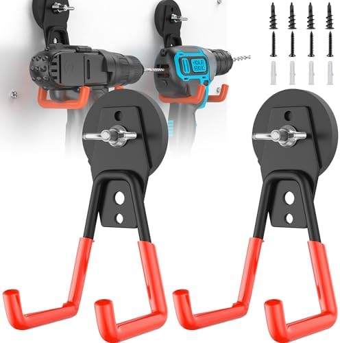 Large Strong Magnetic Hooks Heavy Duty Garage Big Magnet Hooks Extra Strength Magnetic Utility Storage Hook Hanger with Anti Slip Coating for Garden Indoor Outdoor Hanging Tools 2 Pcs Orange